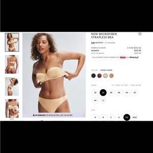 Savage X Fenty Strapless Bra - color: honey nude